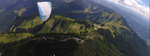 Gleitschirm Tandemflug über den bayerischen Alpen mit Thermik-Flug