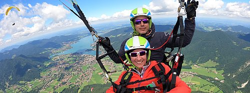 Tandem Paragliding am Tegernsee mit Sepp Eisele von Thermik-Flug